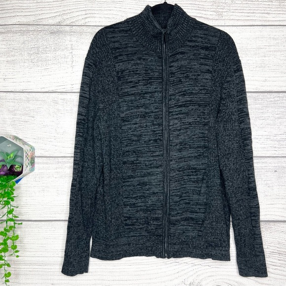 Calvin Klein Charcoal Gray & Black Full Zip Knit SweaterJacket Men’s Size XL - Picture 10 of 10